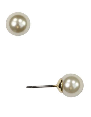 Anne Klein Glass Pearl Stud Earrings