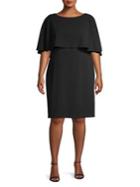 Calvin Klein Plus Short Sleeve Overlay Shift Dress
