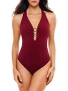 Amoressa By Miraclesuit Ring Me Up Bella Plunging One-piece Swimsuit