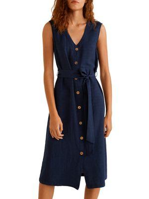 Mango Textured Button-front Dress