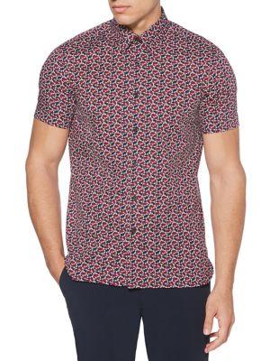 Perry Ellis Cactus Poplin Button-down Shirt