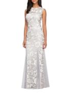 Alex Evenings Sleeveless Illusion Neck Embroidered Gown