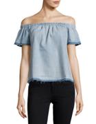True Religion Chambray Off-the-shoulder Top