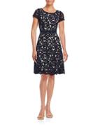 Nue By Shani Cutout Floral Fit-and-flare Dress