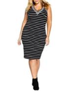 City Chic Plus Stripe Midi Dress