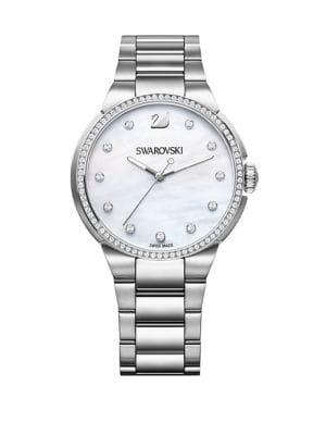 Swarovski City Pave White-dial Stainless Steel Bracelet Watch