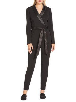 Adrianna Papell Tuxedo Front Tie Jumpsuit