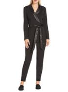 Adrianna Papell Tuxedo Front Tie Jumpsuit