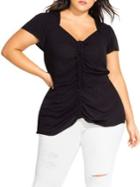 City Chic Plus Ruched Front Top