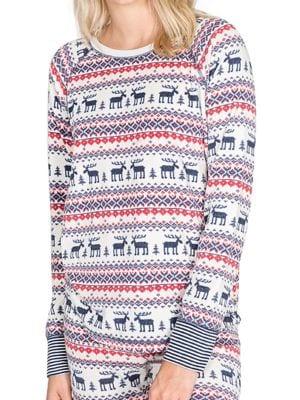 Pj Salvage Moose-print Thermal Fleece Top