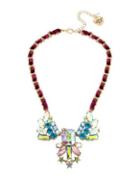 Betsey Johnson Celestial Faceted Cluster Frontal Necklace
