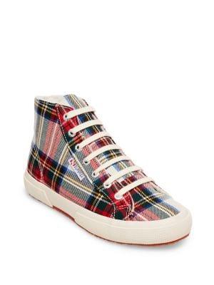Superga Plaid High-top Platform Sneakers