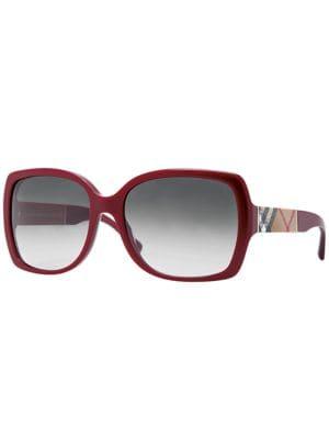 Burberry 58mm Oversized Square Plaid Sunglasses