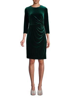 Eliza J Velvet Gathered Sheath Dress