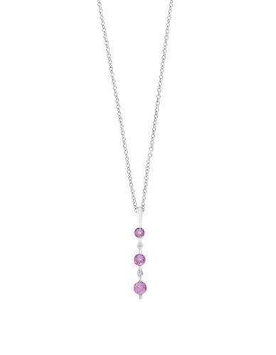 Bh Multi Color Corp. Diamonds, Pink Sapphire And 14k White Gold Pendant Necklace