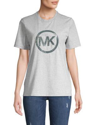 Michael Michael Kors Embellished Logo Cotton Tee