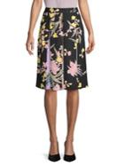 Diane Von Furstenberg Floral Pleated Skirt