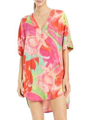 N Natori Floral-print Saigon Tunic