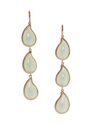 Sole Society Tassels & Fringe Goldtone And Crystal Triple Drop Earrings