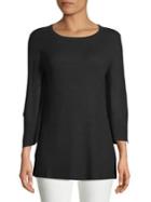 Lord & Taylor Petite Split Three-quarter Sleeve Top
