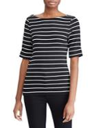 Lauren Ralph Lauren Striped Cotton Boatneck T-shirt