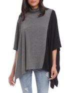 Karen Kane Contrast Funnel Neck Poncho