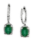 Effy Brasilica Emerald, Diamond And 14k White Gold Drop Earrings