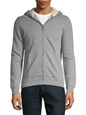 Black Brown Zip-up Sherpa Lined Hoodie