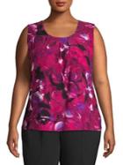 Albert Nipon Plus Floral Pleats Camisole
