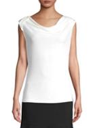 Kasper Draped Cap Sleeve Blouse