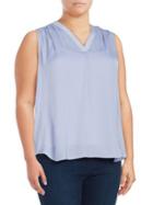 Vince Camuto Plus V-neck Hi-lo Top