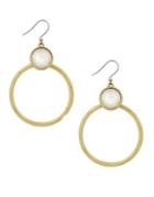 Lucky Brand Goldtone Set Stone Circle Earrings