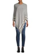 Cejon Striped Fringe-trimmed Poncho