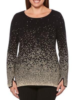 Rafaella Metallic Long-sleeve Sweater