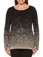 Rafaella Metallic Long-sleeve Sweater