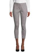 Calvin Klein Petite Houndstooth-print Stretch Cropped Pants
