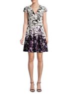 Vince Camuto Printed Jacquard Fit-&-flare Dress