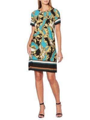 Rafaella Petite Herald Scroll A-line Dress
