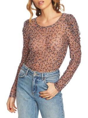 1.state Ditsy Drift Mesh Top