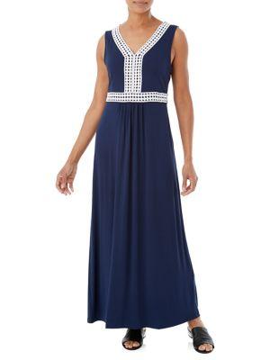 Olsen Contrast Trim Maxi Dress