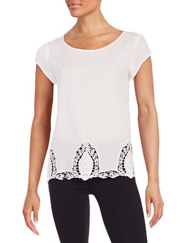 Ivanka Trump Lace-accented Crepe Blouse