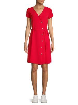 Vero Moda Button-front Short Sleeve Dress