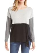Karen Kane Colorblock French Terry Tie-front Top