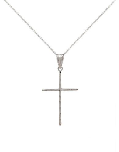 Lord & Taylor 14k White Gold Cross Necklace