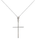 Lord & Taylor 14k White Gold Cross Necklace
