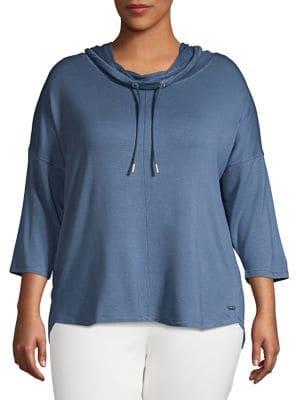 Marc New York Performance Plus Drawstring Cowlneck Top