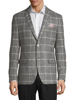 Tallia Orange The Mason Fit Windowpane Check Sportcoat