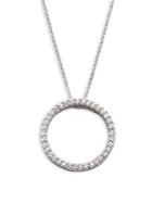 Roberto Coin Tiny Treasures Diamond & 18k White Gold Small Circle Pendant Necklace