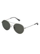 Dunhill 56mm Double-bar Round Sunglasses