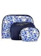 Tri-coastal Design 3-piece Floral Cosmetic Bag Set
